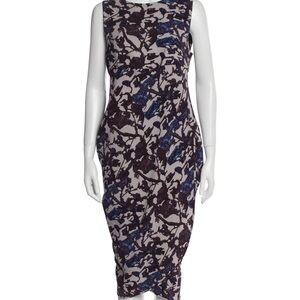 Zero + Maria Cornejo Abstract Midi Dress Silk